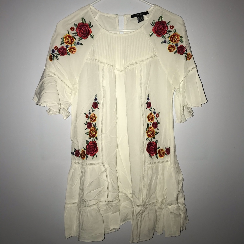 Forever 21 White Floral Mini Dress